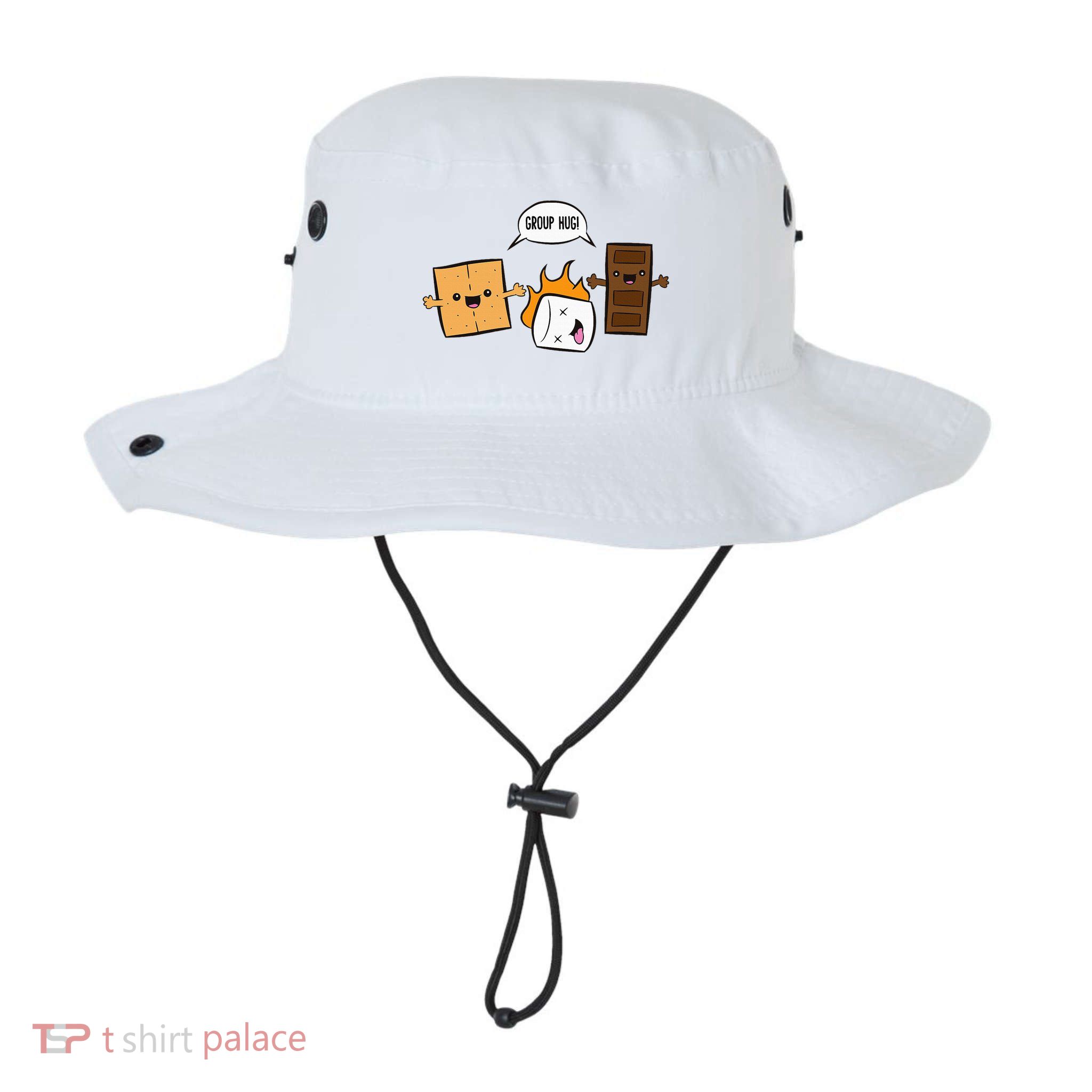 Group Hug Camping Campfire Chocolate Marshmallow SMores Legacy Cool Fit Booney Bucket Hat