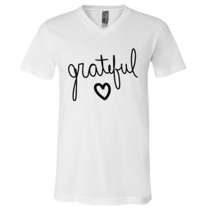 Grateful Heart Cute Gift V-Neck T-Shirt