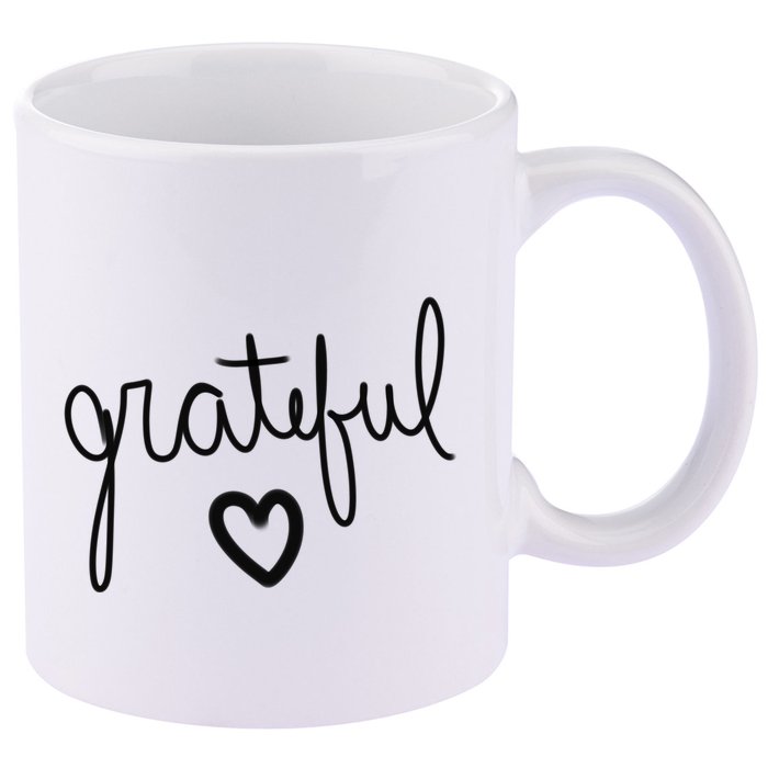 Grateful Heart Cute Gift 11oz C Handle Ceramic Mug