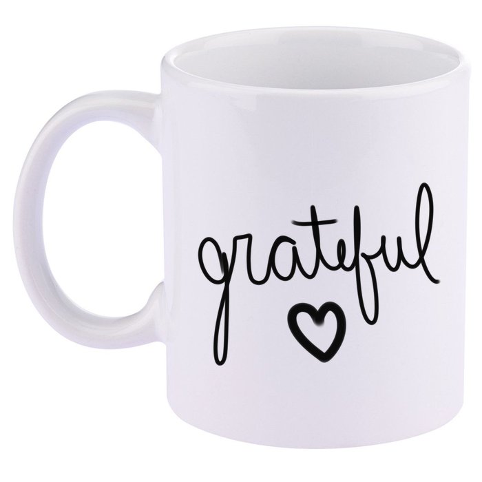 Grateful Heart Cute Gift 11oz C Handle Ceramic Mug