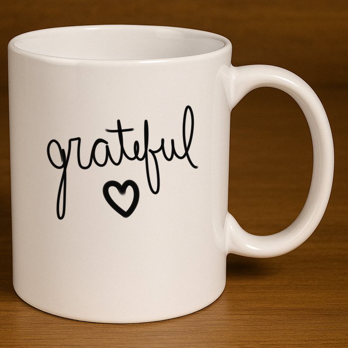 Grateful Heart Cute Gift 11oz C Handle Ceramic Mug