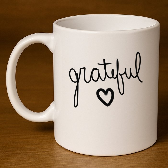 Grateful Heart Cute Gift 11oz C Handle Ceramic Mug
