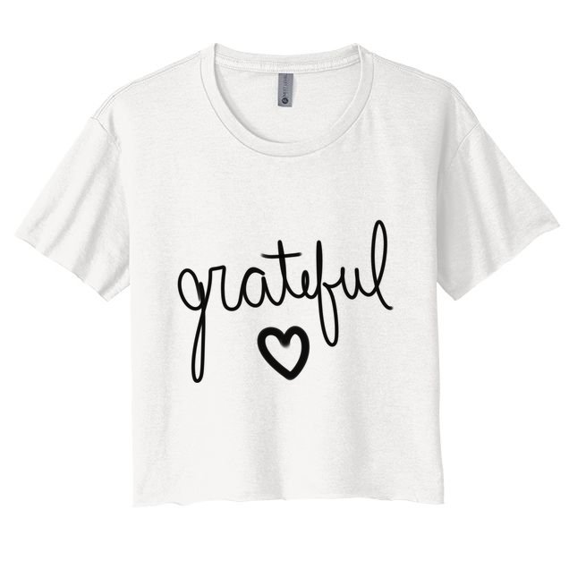 Grateful Heart Cute Gift Crop Top