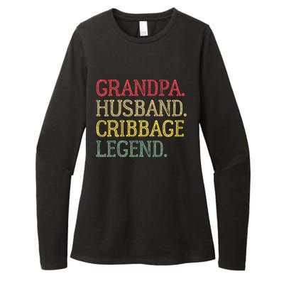 Grandpa Husband Cribbage Legend Vintage Cribbage Board Game Womens CVC Long Sleeve Shirt