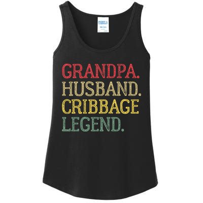 Grandpa Husband Cribbage Legend Vintage Cribbage Board Game Ladies Essential Tank