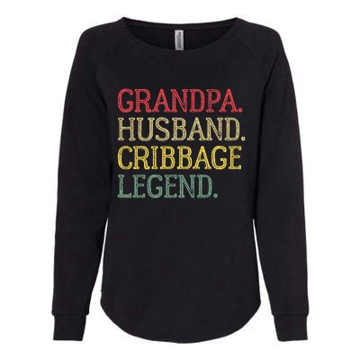 Grandpa Husband Cribbage Legend Vintage Cribbage Board Game Womens California Wash Sweatshirt