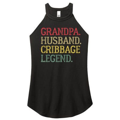 Grandpa Husband Cribbage Legend Vintage Cribbage Board Game Women's Perfect Tri Rocker Tank