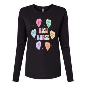 Groovy Heart Candy Nicu Nurse Valentines Day Womens Cotton Relaxed Long Sleeve T-Shirt