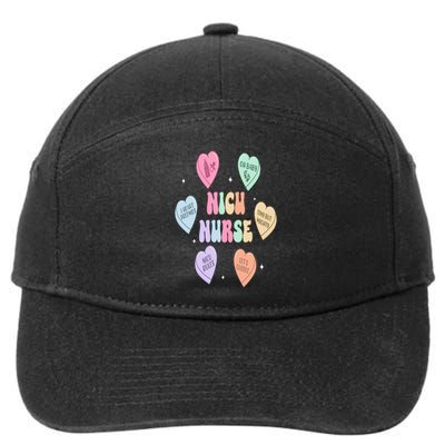 Groovy Heart Candy Nicu Nurse Valentines Day 7-Panel Snapback Hat