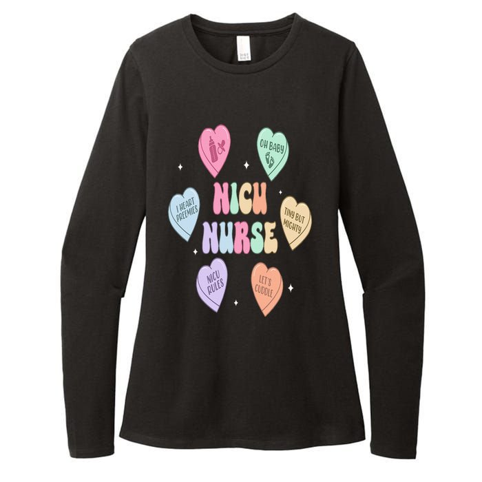 Groovy Heart Candy Nicu Nurse Valentines Day Womens CVC Long Sleeve Shirt