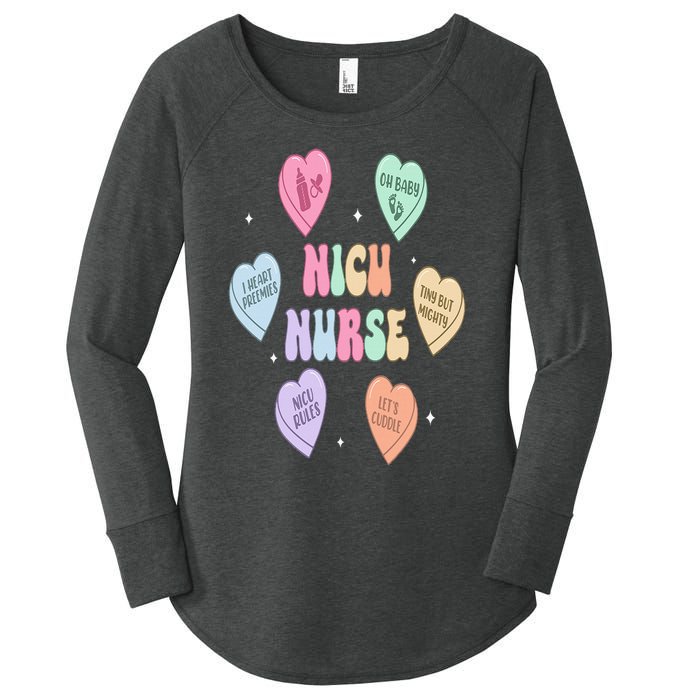 Groovy Heart Candy Nicu Nurse Valentines Day Women's Perfect Tri Tunic Long Sleeve Shirt