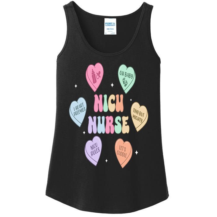 Groovy Heart Candy Nicu Nurse Valentines Day Ladies Essential Tank