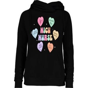 Groovy Heart Candy Nicu Nurse Valentines Day Womens Funnel Neck Pullover Hood