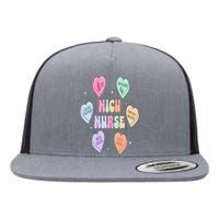 Groovy Heart Candy Nicu Nurse Valentines Day Flat Bill Trucker Hat