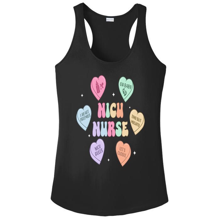 Groovy Heart Candy Nicu Nurse Valentines Day Ladies PosiCharge Competitor Racerback Tank