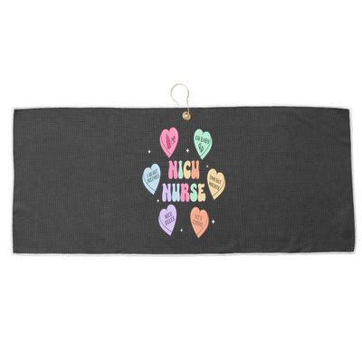 Groovy Heart Candy Nicu Nurse Valentines Day Large Microfiber Waffle Golf Towel