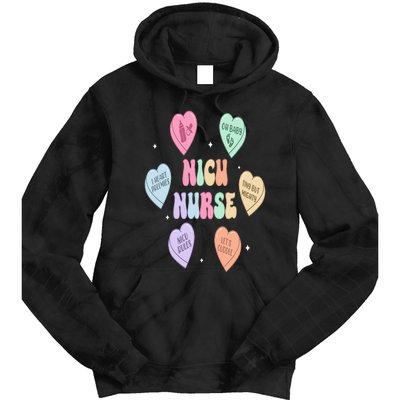 Groovy Heart Candy Nicu Nurse Valentines Day Tie Dye Hoodie