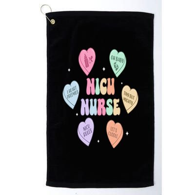 Groovy Heart Candy Nicu Nurse Valentines Day Platinum Collection Golf Towel