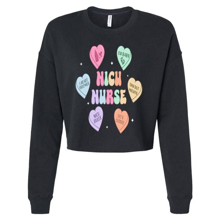 Groovy Heart Candy Nicu Nurse Valentines Day Cropped Pullover Crew