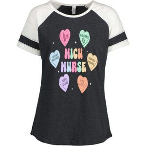 Groovy Heart Candy Nicu Nurse Valentines Day Enza Ladies Jersey Colorblock Tee