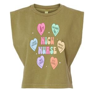 Groovy Heart Candy Nicu Nurse Valentines Day Garment-Dyed Women's Muscle Tee