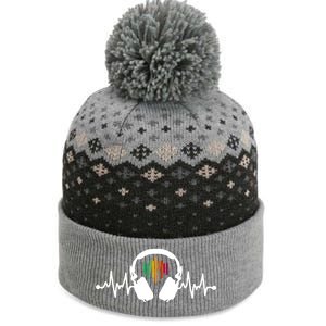 Gamer Heartbeat Clothing Headphone Gift The Baniff Cuffed Pom Beanie