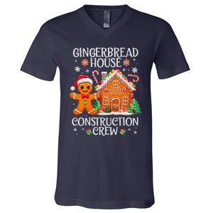 Gingerbread House Construction Crew Decorating Baking Xmas V-Neck T-Shirt