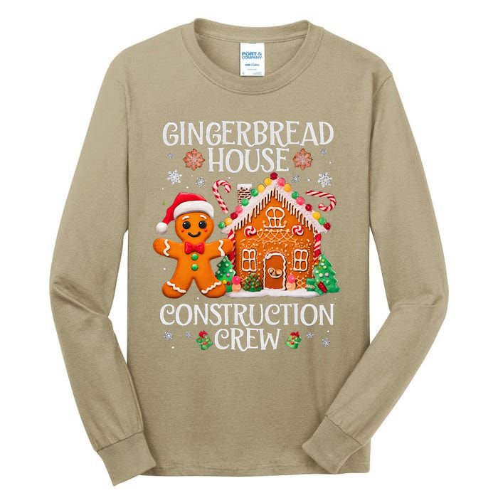 Gingerbread House Construction Crew Decorating Baking Xmas Tall Long Sleeve T-Shirt