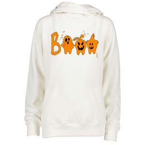 Group Halloween Costume Teeth Booo Pumpkin Witch Ghost Funny Cute Gift Womens Funnel Neck Pullover Hood