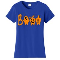 Group Halloween Costume Teeth Booo Pumpkin Witch Ghost Funny Cute Gift Women's T-Shirt