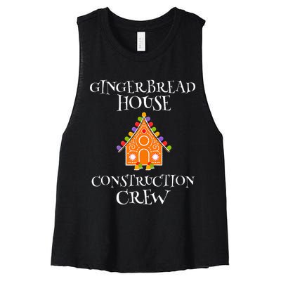 Gingerbread House Construction Crew Decorating Baking Xmas  Women's Racerback Cropped Tank