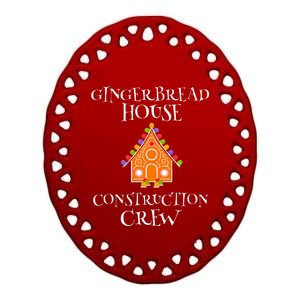 Gingerbread House Construction Crew Decorating Baking Xmas  Ceramic Oval Ornament