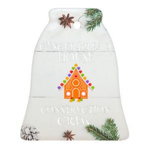 Gingerbread House Construction Crew Decorating Baking Xmas  Ceramic Bell Ornament