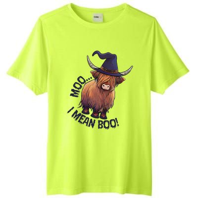 Ghost Highland Cow Moo I Mean Boo Pumpkin Funny Halloween Tall Fusion ChromaSoft Performance T-Shirt