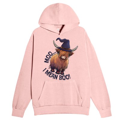 Ghost Highland Cow Moo I Mean Boo Pumpkin Funny Halloween Urban Pullover Hoodie