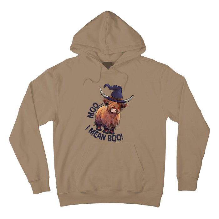 Ghost Highland Cow Moo I Mean Boo Pumpkin Funny Halloween Hoodie