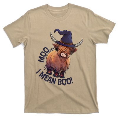 Ghost Highland Cow Moo I Mean Boo Pumpkin Funny Halloween T-Shirt