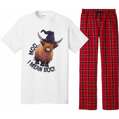 Ghost Highland Cow Moo I Mean Boo Pumpkin Funny Halloween Pajama Set