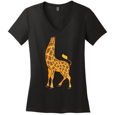 Giraffe Halloween Costume Cool Animal Dressup Gift Women's V-Neck T-Shirt