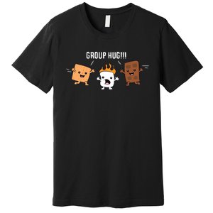 Group Hug Camping Campfire Chocolate Marshmallow SMores Premium T-Shirt