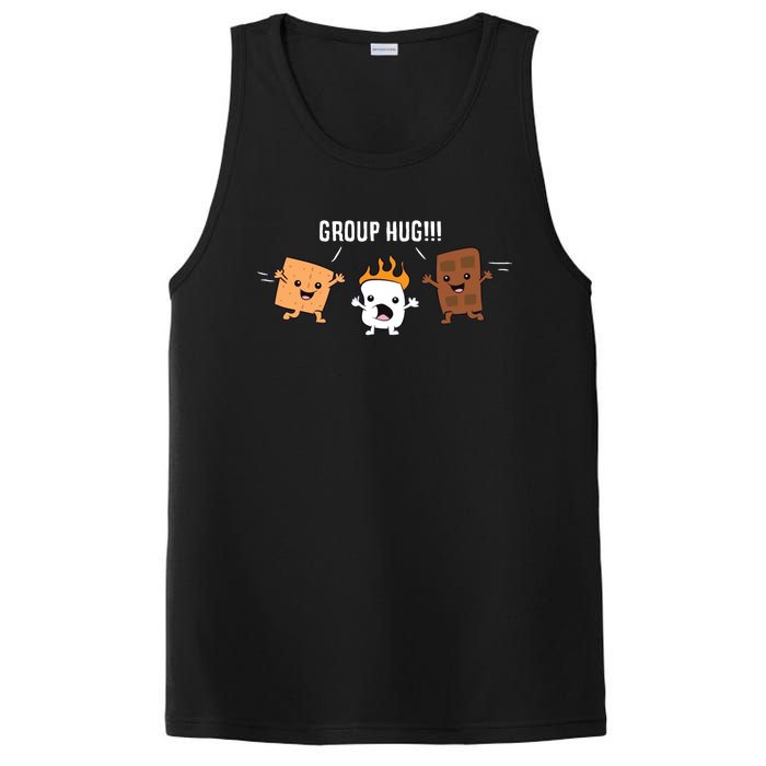 Group Hug Camping Campfire Chocolate Marshmallow SMores PosiCharge Competitor Tank