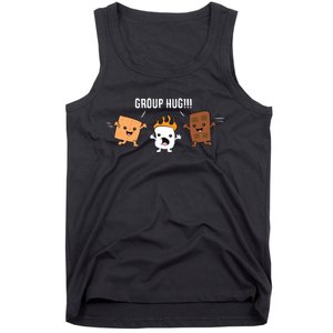 Group Hug Camping Campfire Chocolate Marshmallow SMores Tank Top