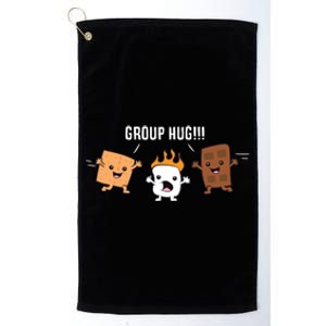 Group Hug Camping Campfire Chocolate Marshmallow SMores Platinum Collection Golf Towel