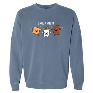 Group Hug Camping Campfire Chocolate Marshmallow SMores Garment-Dyed Sweatshirt