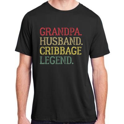 Grandpa Husband Cribbage Legend Vintage Cribbage Board Game Adult ChromaSoft Performance T-Shirt