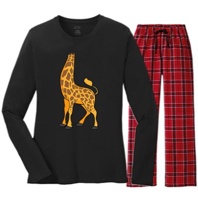 Giraffe Halloween Costume Cool Animal DressUp Gift Women's Long Sleeve Flannel Pajama Set 