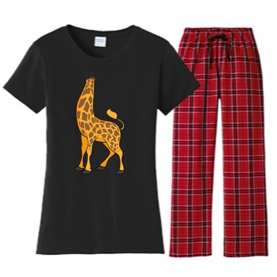 Giraffe Halloween Costume Cool Animal DressUp Gift Women's Flannel Pajama Set