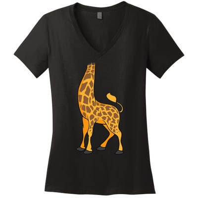 Giraffe Halloween Costume Cool Animal DressUp Gift Women's V-Neck T-Shirt