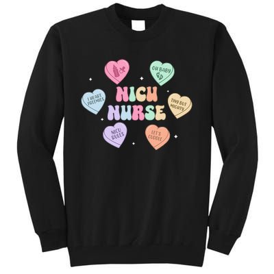 Groovy Heart Candy Nicu Nurse Valentines Day Tall Sweatshirt