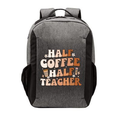 Groovy Half Coffee Half Teacher Inspirational Quotes Teacher Great Gift Vector Backpack